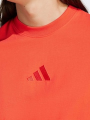 adidas Dark Red All SZN 100% Cotton T-Shirt - Image 6 of 8