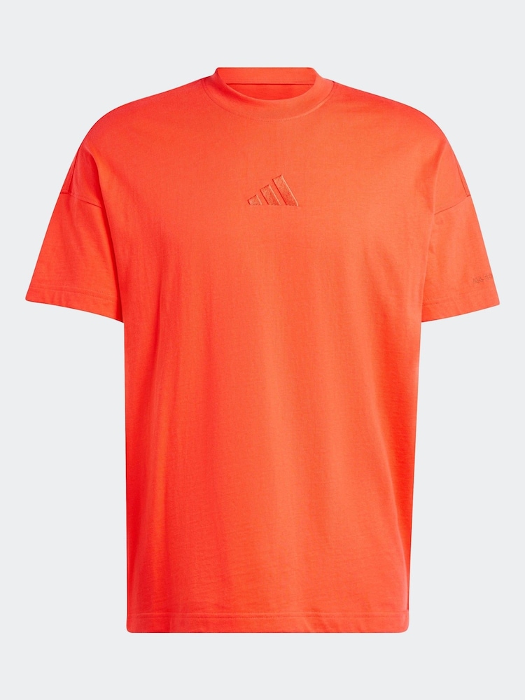 adidas Dark Red All SZN 100% Cotton T-Shirt - Image 8 of 8