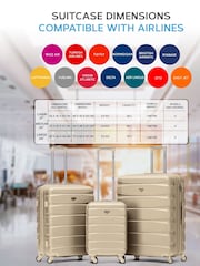 Šampanjec - Flight Knight Hardcase velik karirast; s karirastim vzorcem in Suitcases and Cabin Case Set of 3 - Slika 3 iz 7