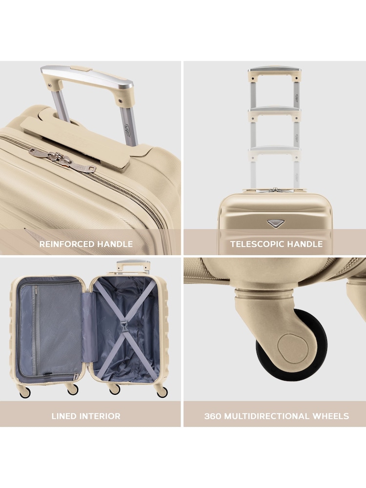 Šampanjec - Flight Knight Hardcase velik karirast; s karirastim vzorcem in Suitcases and Cabin Case Set of 3 - Slika 7 iz 7