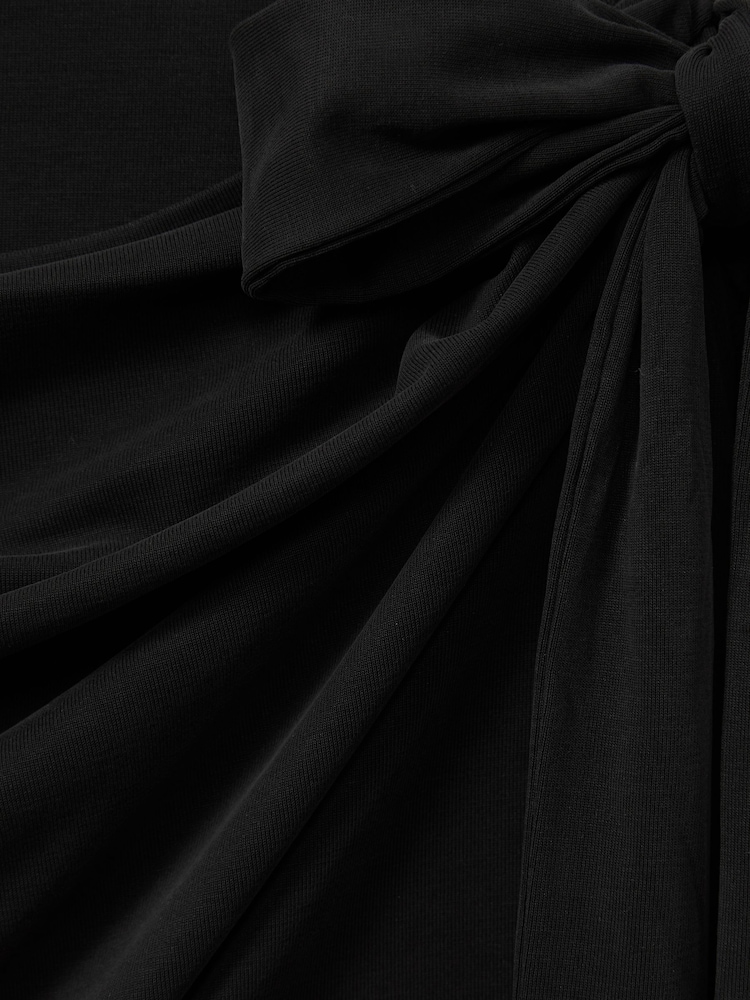 Good American Black Good American Jersey Wrap Front Mini Dress - Image 5 of 5