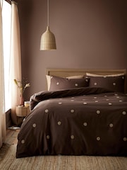 Appletree Chocolate Dot Garden Duvet Cover & Pillowcase Set - Image 1 of 3