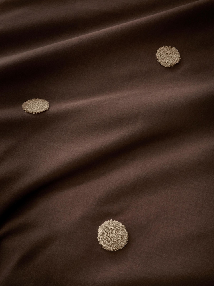 Appletree Chocolate Dot Garden Duvet Cover & Pillowcase Set - Image 3 of 3 Appletree Chocolate Dot Garden Duvet Cover & Pillowcase Set - Image 3 of 3