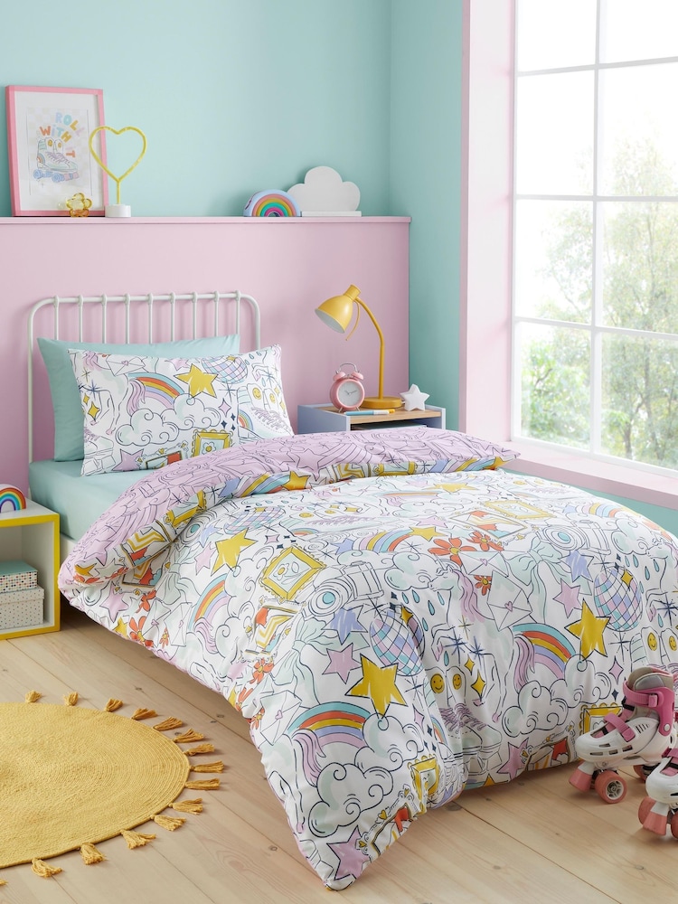 Bedlam Multi Doodle Hobby Duvet Cover & Pillowcase Set - Image 1 of 4 Bedlam Multi Doodle Hobby Duvet Cover & Pillowcase Set - Image 1 of 4