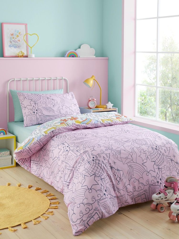 Bedlam Multi Doodle Hobby Duvet Cover & Pillowcase Set - Image 4 of 4 Bedlam Multi Doodle Hobby Duvet Cover & Pillowcase Set - Image 4 of 4