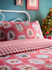 Fusion Red Christmas Frames Duvet Cover & Pillowcase Set - Image 1 of 5
