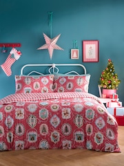Fusion Red Christmas Frames Duvet Cover & Pillowcase Set - Image 2 of 5