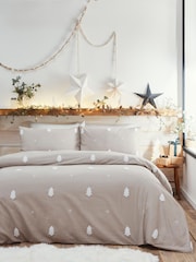Appletree Natural Tufted Trees Christmas Duvet Cover & Pillowcase Set - Image 2 of 3