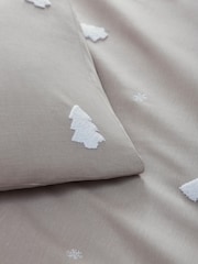 Appletree Natural Tufted Trees Christmas Duvet Cover & Pillowcase Set - Image 3 of 3