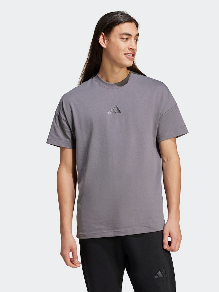 adidas Dark Grey All SZN 100% Cotton T-Shirt - Image 1 of 8