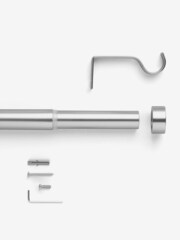 Brushed Silver Stud Finial Extendable 28mm Curtain Pole Kit - Image 4 of 4
