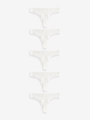 White Thong Cotton Rich Knickers 6 Pack - Image 1 of 5