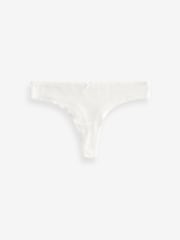 White Thong Cotton Rich Knickers 6 Pack - Image 5 of 5