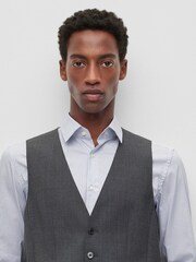 BOSS Grey Slim Fit Wool Blend Waistcoat - Image 4 of 5