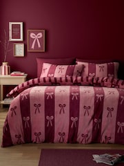 Fusion Berry Bows Fleece Duvet Cover & Pillowcase Set - Image 1 of 5