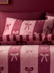 Fusion Berry Bows Fleece Duvet Cover & Pillowcase Set - Image 2 of 5