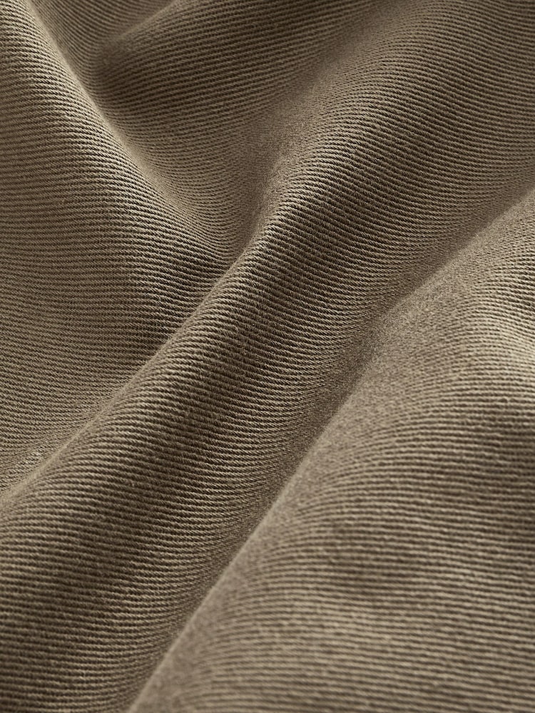 Brown/Stone 100% Cotton Twill Single Pocket Shacket Overshirt - Image 8 of 8