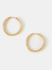 Accessorize Gold Tone 14ct Chunky Hoop Earrings - Image 1 of 2