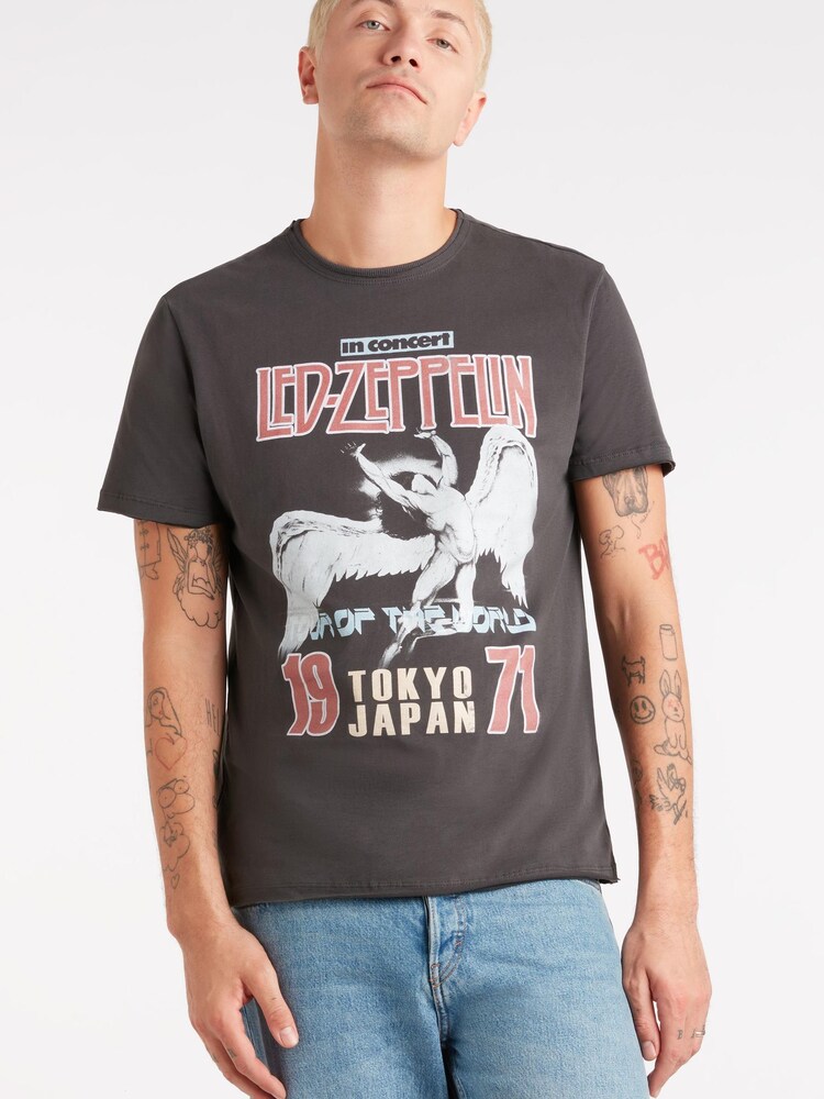 Amplified Grey Led Zeppelin Tokyo 71 100% Cotton T-Shirts - Image 1 of 4