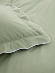 Appletree Green Scallop Edge 100% Cotton Duvet Cover Set - Image 3 of 3