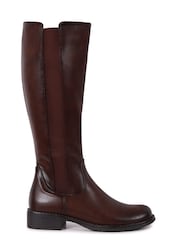 Braun - Linzi Alma Reitstiefel mit hohem Schaft und Stretch-Einsatz - Bild 3 von 8