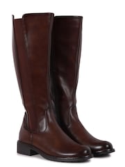 Braun - Linzi Alma Reitstiefel mit hohem Schaft und Stretch-Einsatz - Bild 4 von 8
