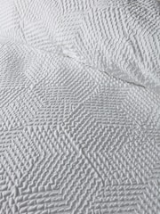 Serene White Embossed Geo Duvet Cover & Pillowcase Set - Image 3 of 3