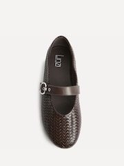 Linzi Brown Nova Wide Fit Mary Jane Style Flats - Image 4 of 5