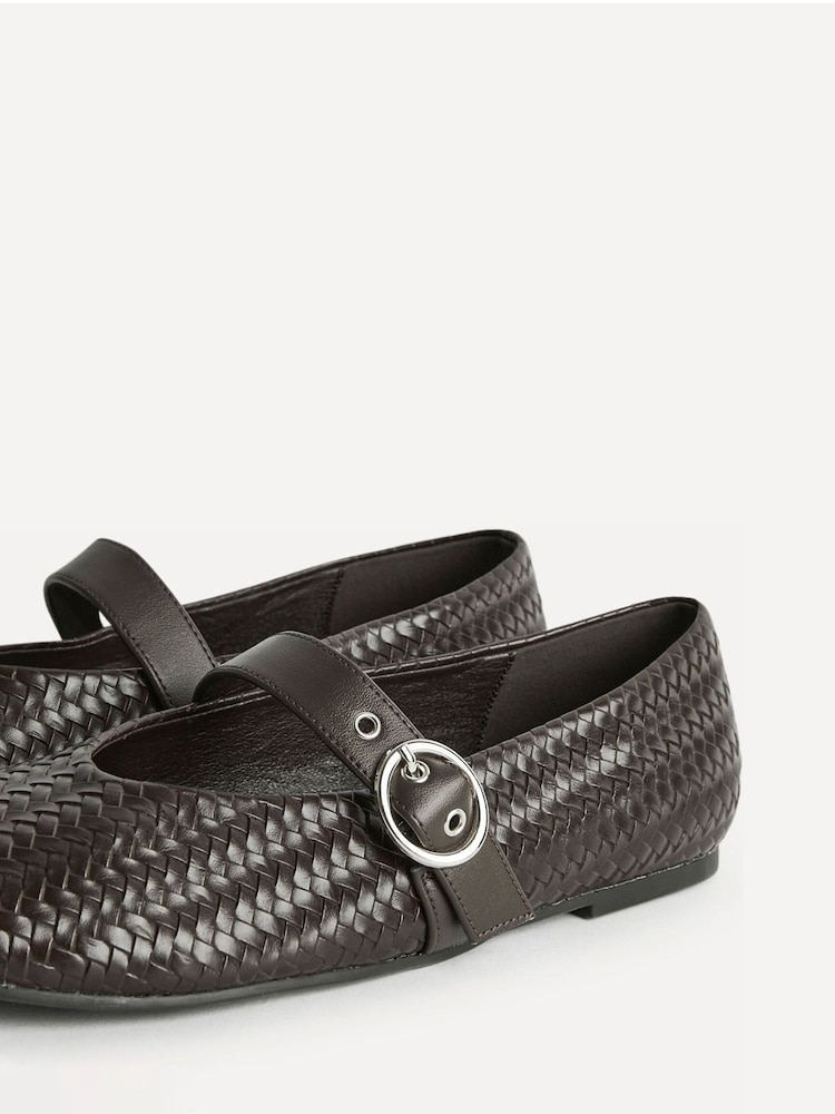 Linzi Brown Nova Wide Fit Mary Jane Style Flats - Image 5 of 5