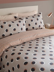 Fusion Natural Polka Dot Easy Care Duvet Cover & Pillowcase Set - Image 1 of 4