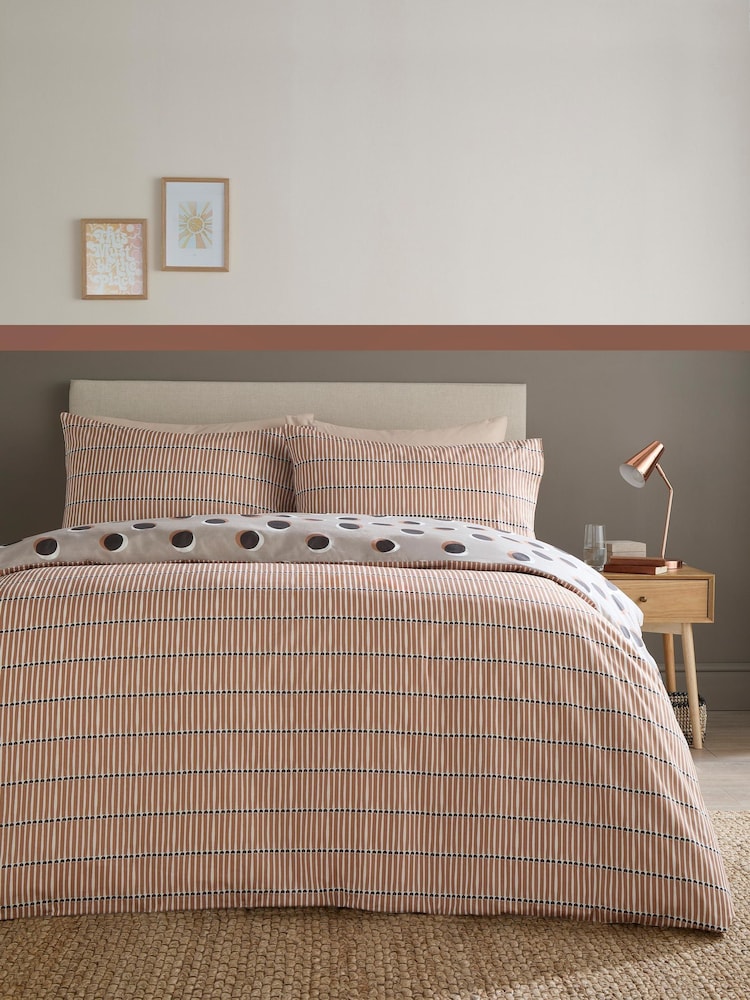 Fusion Natural Polka Dot Easy Care Duvet Cover & Pillowcase Set - Image 4 of 4 Fusion Natural Polka Dot Easy Care Duvet Cover & Pillowcase Set - Image 4 of 4