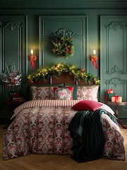 Laurence Llewelyn-Bowen Red Festive Robin Duvet Cover & Pillowcase Set - Image 5 of 5