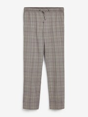 Taupe Brown Burgundy Check Drawstring Check Formal Joggers - Image 1 of 3