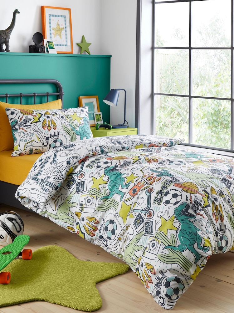 Bedlam Multi Doodle Zoom Duvet Cover & Pillowcase Set - Image 1 of 4 Bedlam Multi Doodle Zoom Duvet Cover & Pillowcase Set - Image 1 of 4