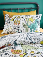 Bedlam Multi Doodle Zoom Duvet Cover & Pillowcase Set - Image 2 of 4