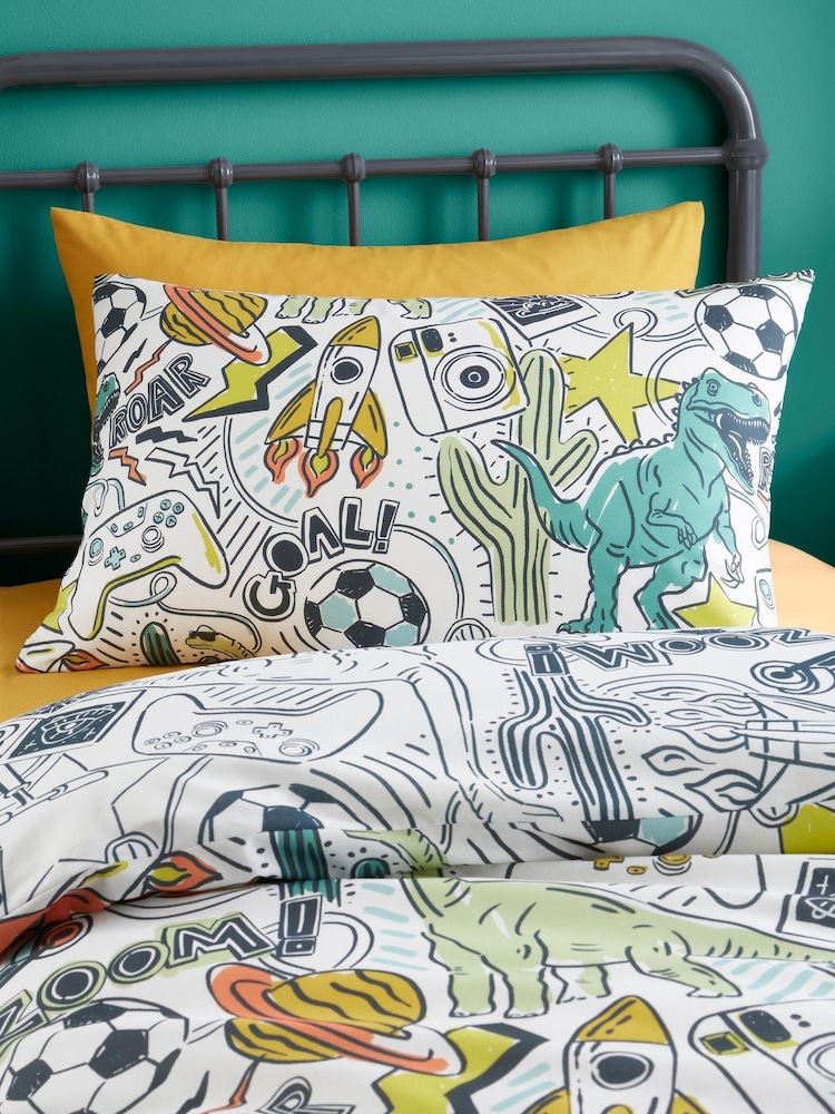 Bedlam Multi Doodle Zoom Duvet Cover & Pillowcase Set - Image 2 of 4 Bedlam Multi Doodle Zoom Duvet Cover & Pillowcase Set - Image 2 of 4