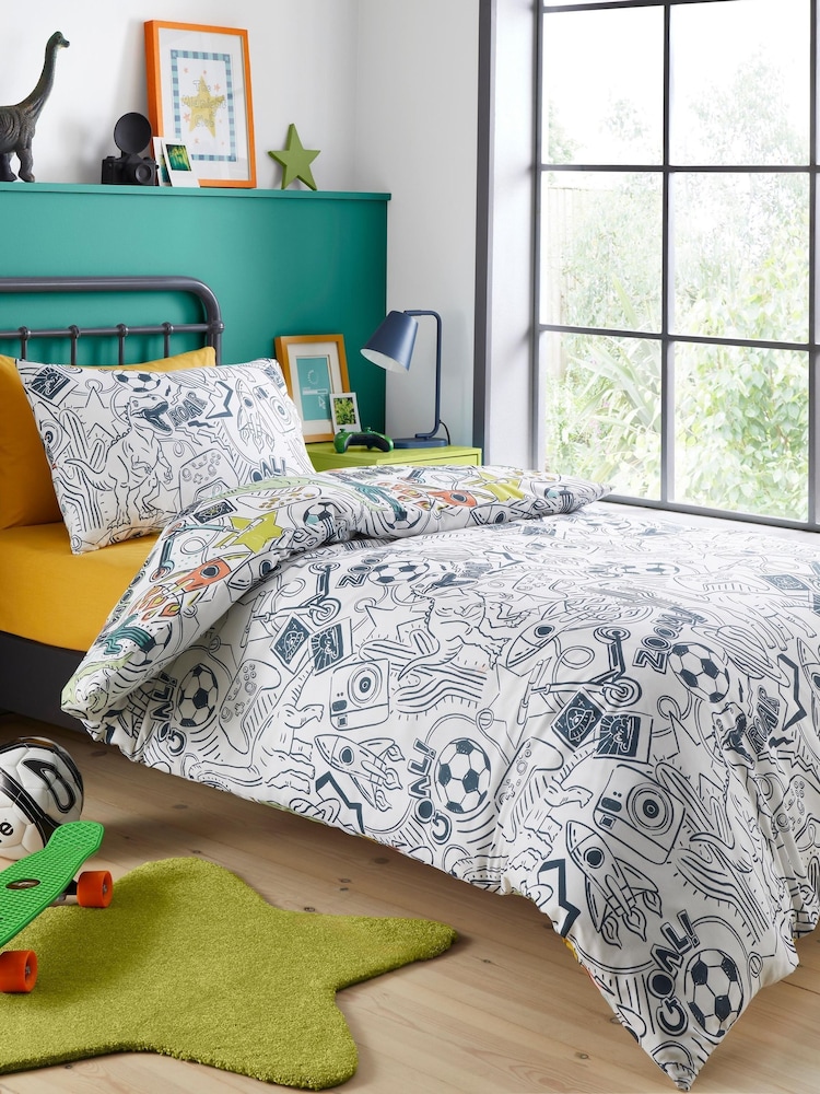 Bedlam Multi Doodle Zoom Duvet Cover & Pillowcase Set - Image 4 of 4 Bedlam Multi Doodle Zoom Duvet Cover & Pillowcase Set - Image 4 of 4