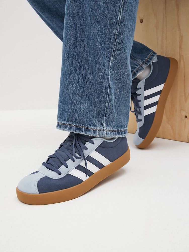 adidas Blue/Brown Junior Sportswear VL Court Trainers - Image 1 of 11