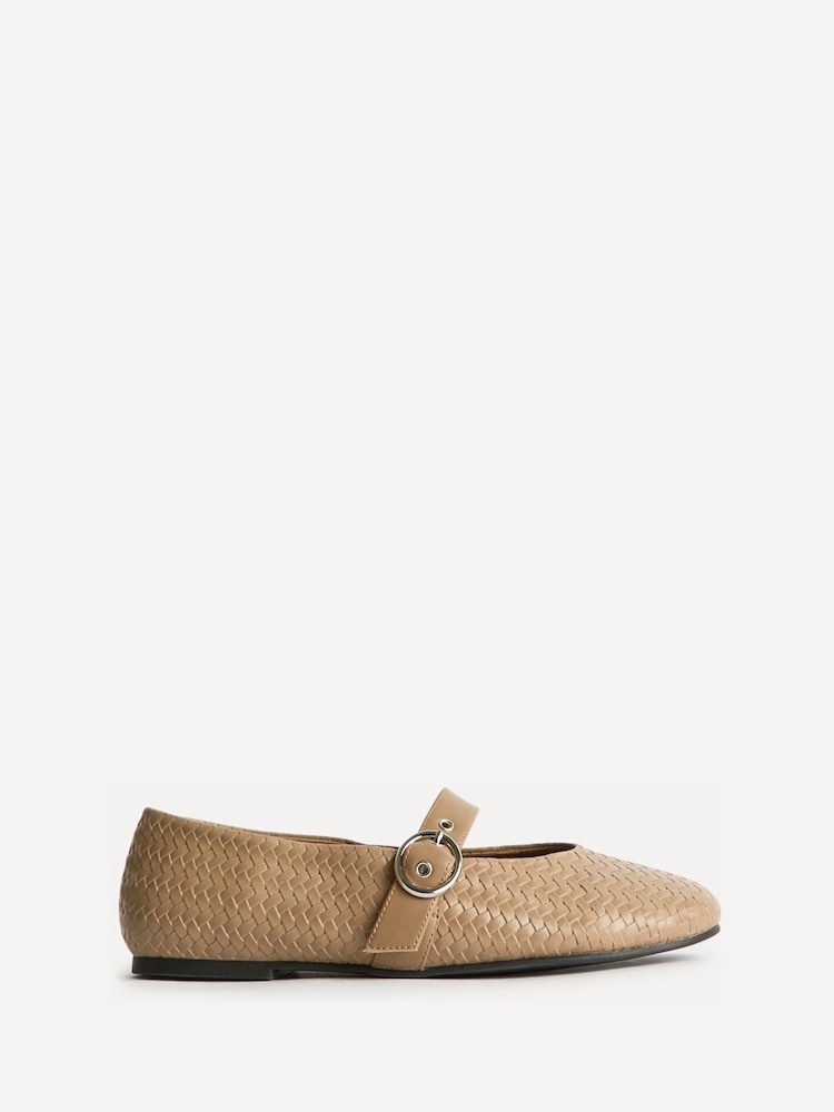 Linzi Nude Nova Wide Fit Mary Jane Style Flats - Image 2 of 5
