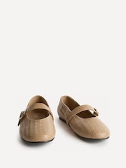 Linzi Nude Nova Wide Fit Mary Jane Style Flats - Image 3 of 5