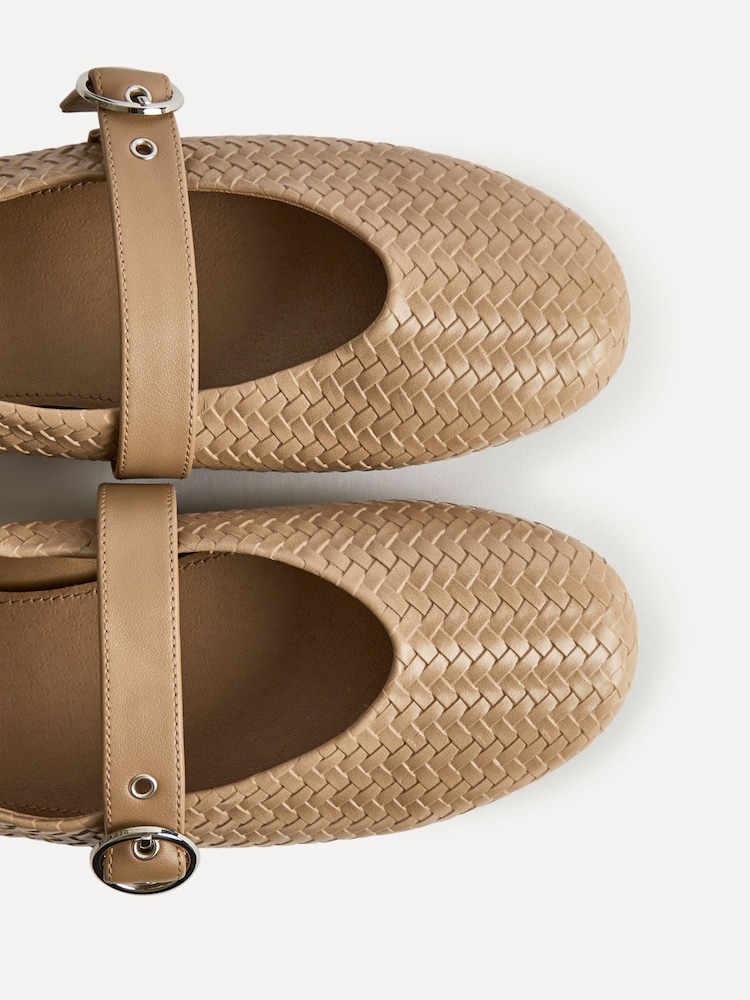 Linzi Nude Nova Wide Fit Mary Jane Style Flats - Image 5 of 5