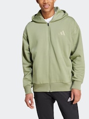 adidas Green All Season Fleece Zip Up Hoodie - Image 3 of 7