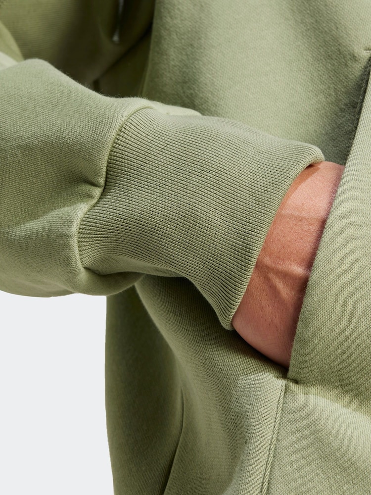 adidas Green All Season Fleece Zip Up Hoodie - Image 6 of 7