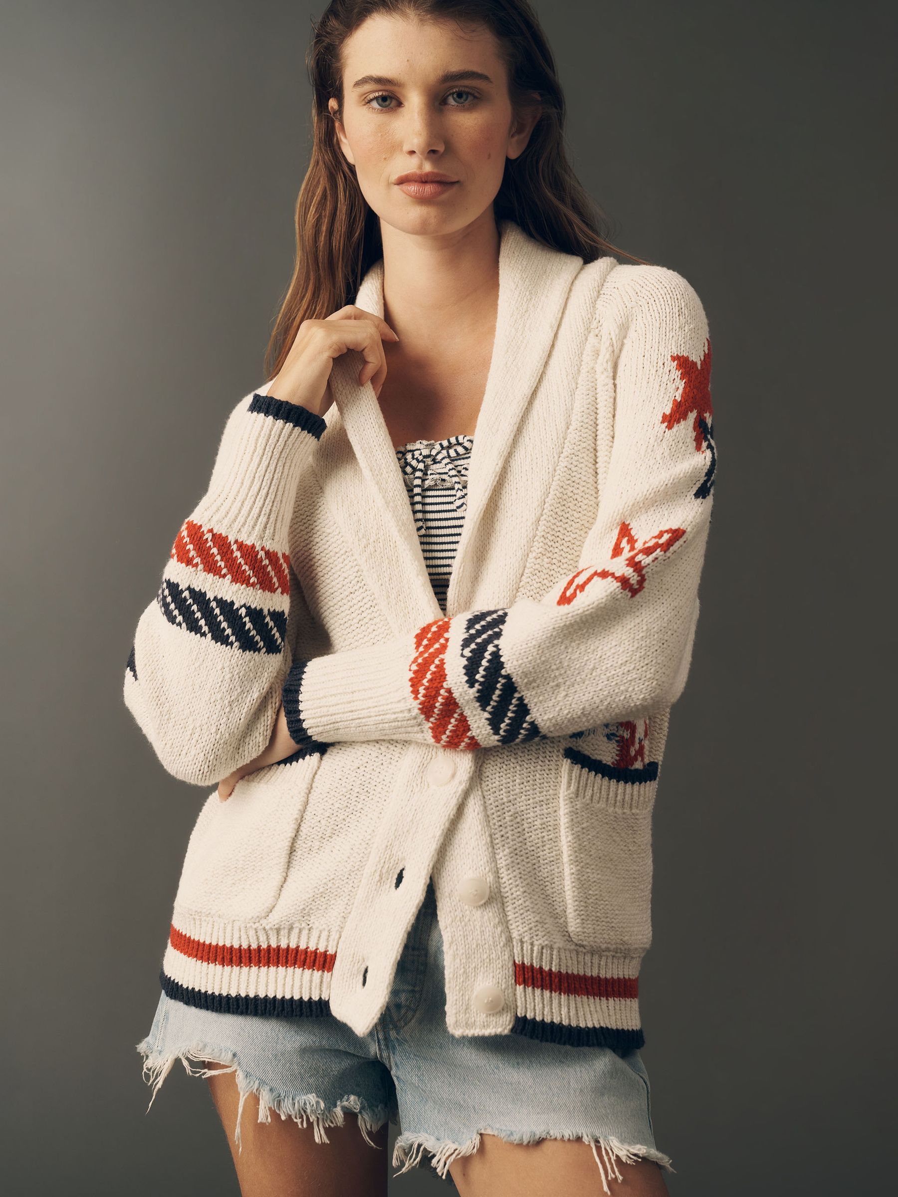 Buy Anthropologie Cream Maeve Sailboat Cardigan from Next USA