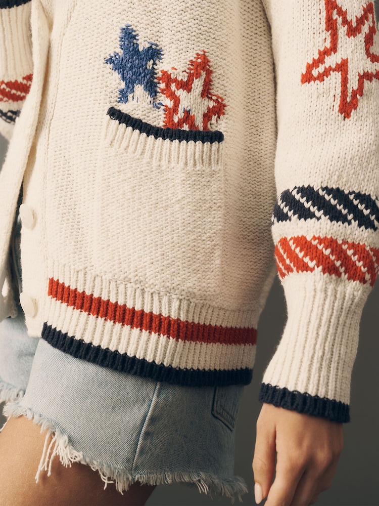 Anthropologie Cream Maeve Sailboat Cardigan - Image 4 of 4 Anthropologie Cream Maeve Sailboat Cardigan - Image 4 of 4
