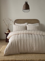 Serene Natural Crinkle Wave Duvet Cover & Pillowcase Set - Image 2 of 3