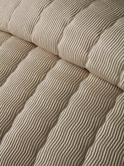 Serene Natural Crinkle Wave Duvet Cover & Pillowcase Set - Image 3 of 3