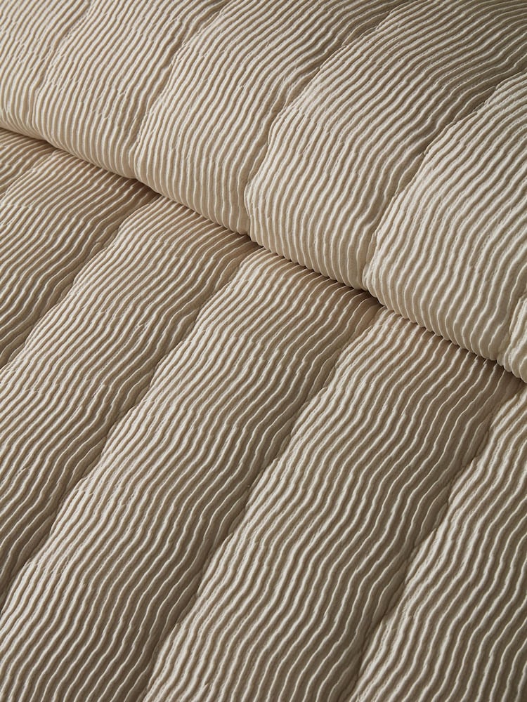 Serene Natural Crinkle Wave Duvet Cover & Pillowcase Set - Image 3 of 3 Serene Natural Crinkle Wave Duvet Cover & Pillowcase Set - Image 3 of 3