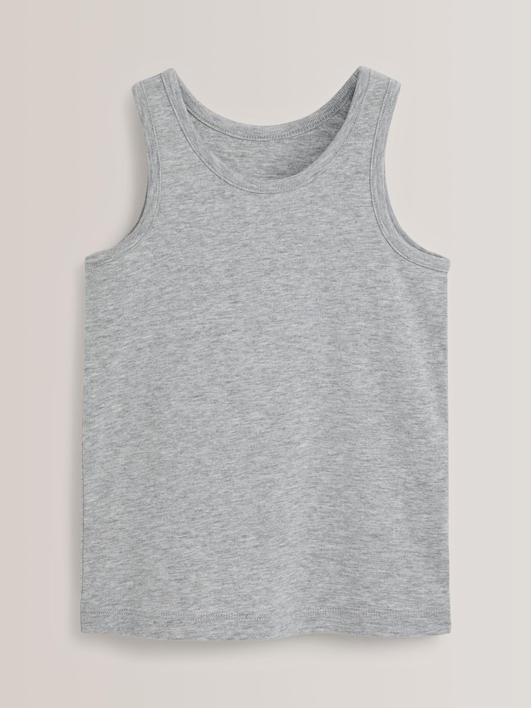 Grey/White Vests 5 Pack (1.5-16yrs) - Image 2 of 5