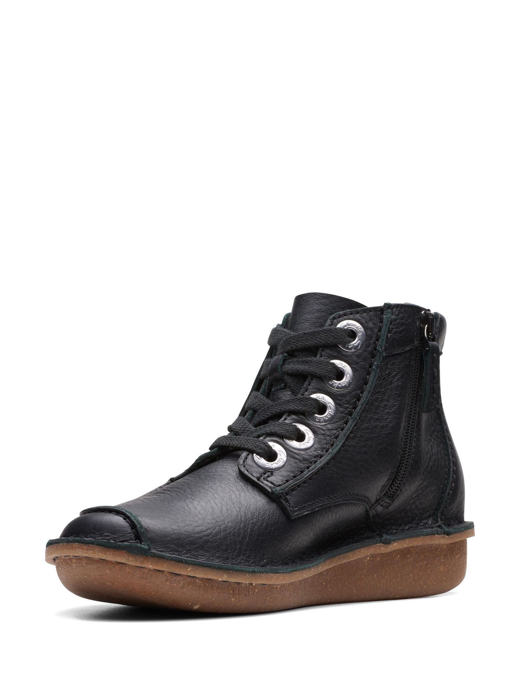 Buy Clarks Black Leather Funny Cedar Boots from Next Luxembourg